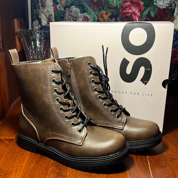 SO Brand New Lace Up / Zippered Women’s Brown Boots 8.5 - Picture 1 of 14